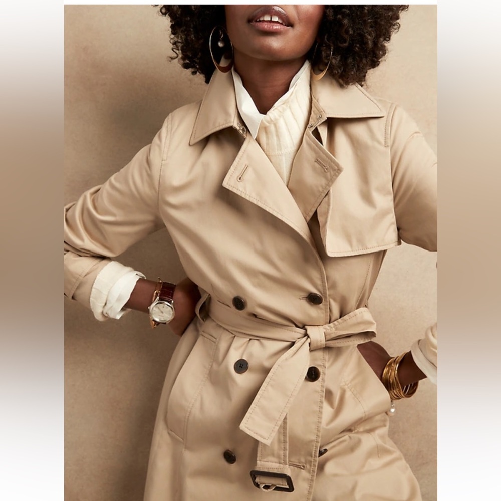 Banana Republic “Essential Trenchcoat” in Golden Beige